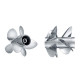 B3 Bravo III Dual Props Stainless Steel 3/4 Blade Rubber Hub 19 Tooth Spline & Thru Hub Exhaust - 1651-138-XX  - Solas